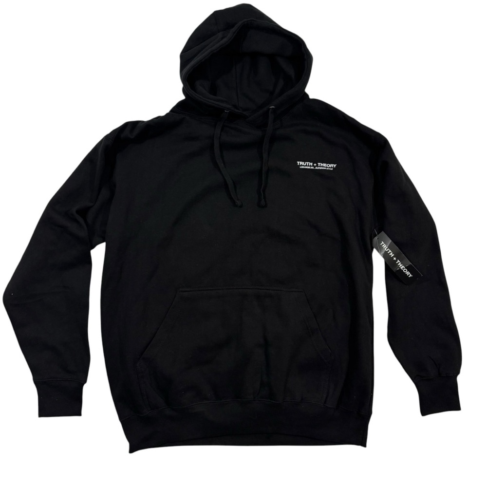 TRUTH + THEORY Black Floral Pullover Hoodie Sweater XL Brand New NWT